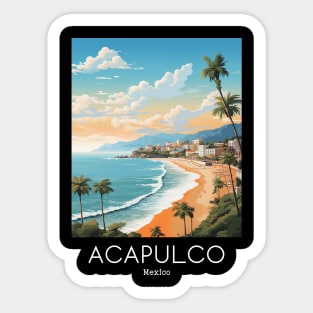 A Vintage Travel Illustration of Acapulco - Mexico Sticker